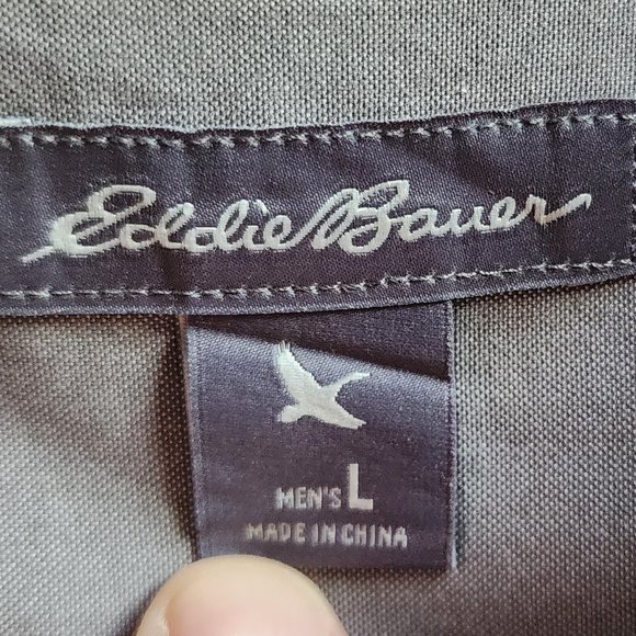 Eddie Bauer Gray Pin Striped Button Down Shirt Size Large - Picture 11 of 14